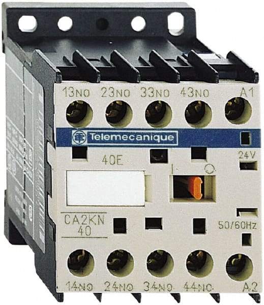 Schneider Electric - 4NO, 24 VAC at 50/60 Hz Control Relay - 17 V - Industrial Tool & Supply