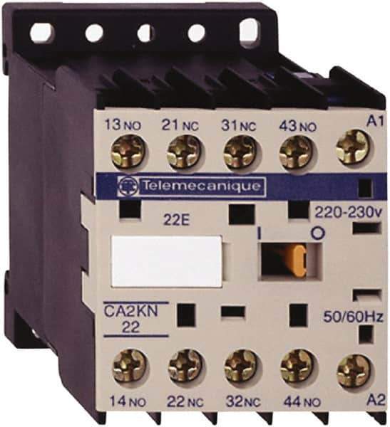 Schneider Electric - 2NC/2NO, 220-230 VAC at 50/60 Hz Control Relay - 17 V - Industrial Tool & Supply