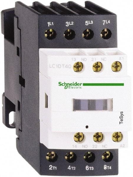 Schneider Electric - 4 Pole, 24 Coil VAC at 50/60 Hz, 40 Amp at 440 VAC, Nonreversible IEC Contactor - Bureau Veritas, CCC, CSA, CSA C22.2 No. 14, DNV, EN/IEC 60947-4-1, EN/IEC 60947-5-1, GL, GOST, LROS, RINA, UL 508, UL Listed - Industrial Tool & Supply