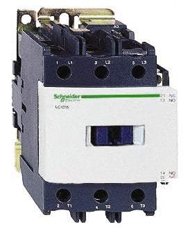 Schneider Electric - 3 Pole, 24 Coil VDC, 80 Amp at 440 VAC, Nonreversible IEC Contactor - Bureau Veritas, CCC, CSA, CSA C22.2 No. 14, DNV, EN/IEC 60947-4-1, EN/IEC 60947-5-1, GL, GOST, LROS, RINA, RoHS Compliant, UL 508, UL Listed - Industrial Tool & Supply