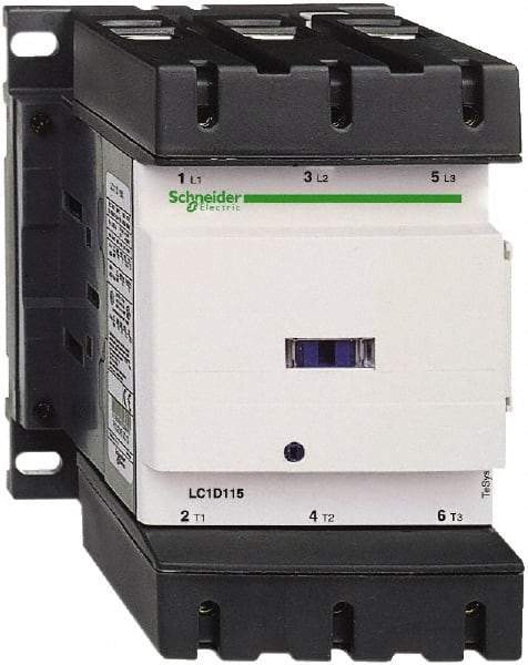 Schneider Electric - 3 Pole, 110 Coil VAC at 50/60 Hz, 150 Amp at 440 VAC, Nonreversible IEC Contactor - Bureau Veritas, CCC, CSA, CSA C22.2 No. 14, DNV, EN/IEC 60947-4-1, EN/IEC 60947-5-1, GL, GOST, LROS, RINA, RoHS Compliant, UL 508, UL Listed - Industrial Tool & Supply