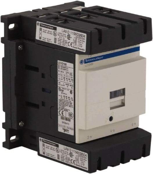 Schneider Electric - 3 Pole, 24 Coil VAC at 50/60 Hz, 150 Amp at 440 VAC, Nonreversible IEC Contactor - Bureau Veritas, CCC, CSA, CSA C22.2 No. 14, DNV, EN/IEC 60947-4-1, EN/IEC 60947-5-1, GL, GOST, LROS, RINA, RoHS Compliant, UL 508, UL Listed - Industrial Tool & Supply