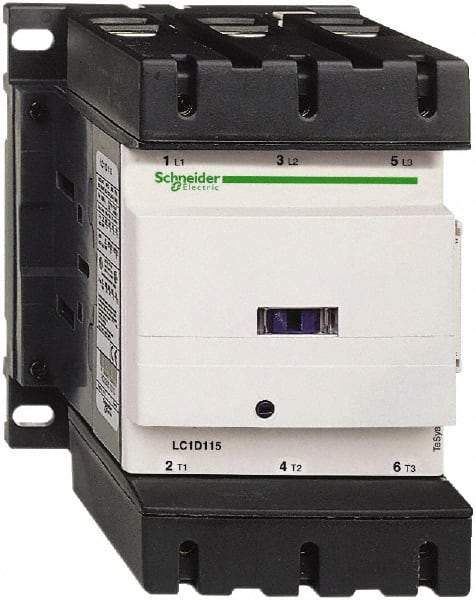 Schneider Electric - 3 Pole, 110 Coil VAC at 50/60 Hz, 115 Amp at 440 VAC, Nonreversible IEC Contactor - Bureau Veritas, CCC, CSA, CSA C22.2 No. 14, DNV, EN/IEC 60947-4-1, EN/IEC 60947-5-1, GL, GOST, LROS, RINA, RoHS Compliant, UL 508, UL Listed - Industrial Tool & Supply