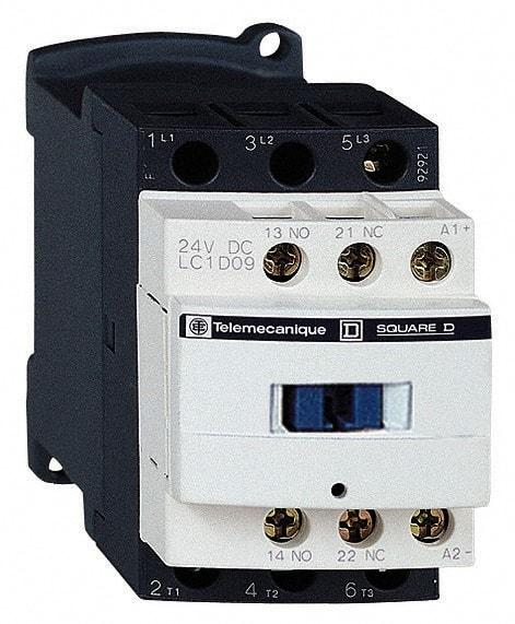 Schneider Electric - 3 Pole, 200 Coil VAC at 50/60 Hz, 25 Amp at 440 VAC and 9 Amp at 440 VAC, Nonreversible IEC Contactor - 1 Phase hp: 0.5 at 115 VAC, 1 at 230/240 VAC, 3 Phase hp: 2 at 200/208 VAC, 2 at 230/240 VAC, 5 at 460/480 VAC, 7.5 at 575/600 VAC - Industrial Tool & Supply