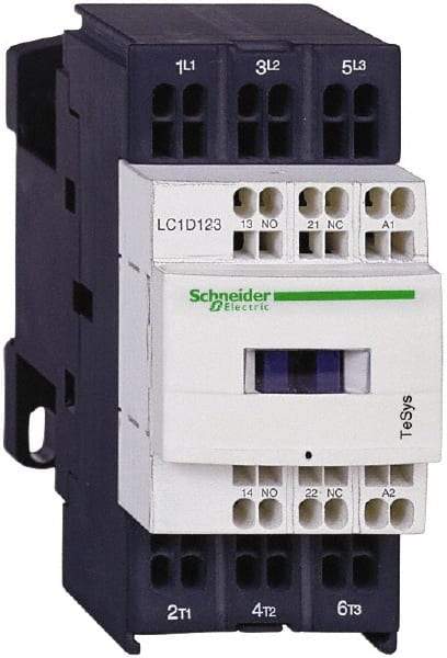 Schneider Electric - 3 Pole, 110 Coil VAC at 50/60 Hz, 16 Amp at 440 VAC and 9 Amp at 440 VAC, Nonreversible IEC Contactor - 1 Phase hp: 0.5 at 115 VAC, 1 at 230/240 VAC, 3 Phase hp: 2 at 200/208 VAC, 2 at 230/240 VAC, 5 at 460/480 VAC, 7.5 at 575/600 VAC - Industrial Tool & Supply