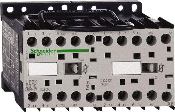 Schneider Electric - 3 Pole, 24 Coil VDC, 12 Amp at 440 VAC, 16 Amp at 690 VAC and 20 Amp at 440 VAC, Reversible IEC Contactor - BS 5424, CSA, IEC 60947, NF C 63-110, RoHS Compliant, UL Listed, VDE 0660 - Industrial Tool & Supply