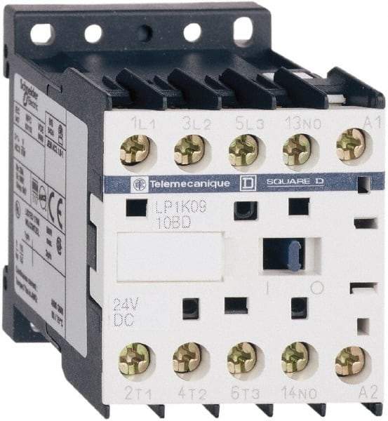 Schneider Electric - 3 Pole, 24 Coil VDC, 16 Amp at 690 VAC, 20 Amp at 440 VAC and 9 Amp at 440 VAC, Nonreversible IEC Contactor - BS 5424, CSA, IEC 60947, NF C 63-110, RoHS Compliant, UL Listed, VDE 0660 - Industrial Tool & Supply
