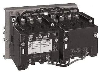 Square D - 4 Pole, 110 Coil VAC at 50 Hz and 120 Coil VAC at 60 Hz, 27 Amp NEMA Contactor - Open Enclosure, 50 Hz at 110 VAC and 60 Hz at 120 VAC - Industrial Tool & Supply