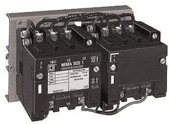 Square D - 4 Pole, 110 Coil VAC at 50 Hz and 120 Coil VAC at 60 Hz, 27 Amp NEMA Contactor - Open Enclosure, 50 Hz at 110 VAC and 60 Hz at 120 VAC - Industrial Tool & Supply