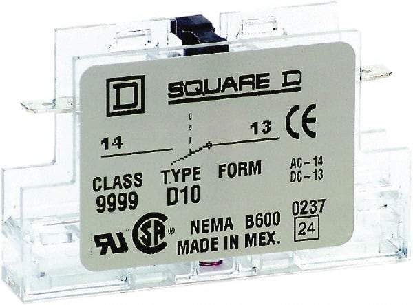 Square D - 5 Amp, Contactor Auxiliary Contact Kit - Industrial Tool & Supply