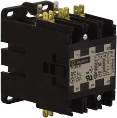 Square D - 3 Pole, 50 Amp Inductive Load, 277 Coil VAC at 60 Hz, Definite Purpose Contactor - Phase 1 and Phase 3 Hp:  10 at 230 VAC, 15 at 230 VAC, 3 at 115 VAC, 30 at 460 VAC, 30 at 575 VAC, 65 Amp Resistive Rating, CE, CSA, UL Listed - Industrial Tool & Supply