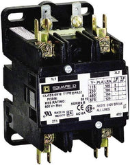 Square D - 2 Pole, 60 Amp Inductive Load, 24 Coil VAC at 50/60 Hz, Definite Purpose Contactor - Phase 1 Hp:  10 at 230 VAC, 5 at 115 VAC, 75 Amp Resistive Rating, CE, CSA, UL Listed - Industrial Tool & Supply