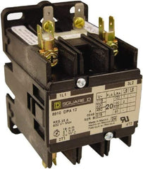 Square D - 3 Pole, 25 Amp Inductive Load, Definite Purpose Contactor - 35 Amp Resistive Rating - Industrial Tool & Supply