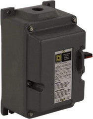 Square D - 3 Poles, 18 Amp, M-0 NEMA, Enclosed Pushbutton Manual Motor Starter - 3 hp at 200 to 230 VAC & 5 hp at 380 to 575 VAC, CSA, NEMA 7/9 & UL Listed - Industrial Tool & Supply