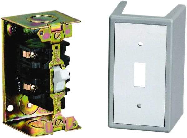Square D - 2 Poles, 30 Amp, NEMA, Enclosed Toggle Manual Motor Starter - 1 hp at 90 VDC, 10 hp at 575 VAC, 1-1/2 hp at 230 VDC, 2 hp at 115 VAC, 2 hp at 115 VDC, 3 hp at 230 VAC & 7-1/2 hp at 460 VAC, CE, CSA, NEMA 1 & UL Listed - Industrial Tool & Supply