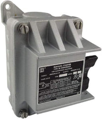 Square D - 3 Poles, 30 Amp, NEMA, Enclosed Toggle Manual Motor Starter - 1 hp at 90 VDC, 10 hp at 460 VAC, 10 hp at 575 VAC, 1-1/2 hp at 230 VDC, 2 hp at 115 VAC, 2 hp at 115 VDC & 7-1/2 hp at 230 VAC, CE, CSA, NEMA 3R/7/9 & UL Listed - Industrial Tool & Supply