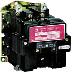 Square D - No Enclosure, 2 Pole, Electrically Held Lighting Contactor - 100 A (Tungsten), 220 VAC at 50 Hz, 240 VAC at 60 Hz - Industrial Tool & Supply