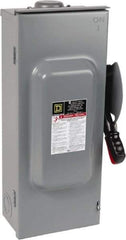 Square D - 100 Amp, 240 VAC, 250 VDC, 3 Pole Fused Safety Switch - NEMA 3R, 15 hp at 240 VAC, 20 hp at 250 VDC (Single Phase), 30 hp at 240 Vac, 20 hp at 250 VDC (Triple Phase), 3PST Contact Form - Industrial Tool & Supply