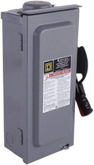 Square D - 100 Amp, 600 VAC/VDC, 3 Pole Nonfused Safety Switch - NEMA 3R, 40 hp at 600 VAC, 50 hp at 600 VDC (Single Phase), 100 hp at 600 VAC, 50 hp at 600 VDC (Triple Phase), 3PST Contact Form - Industrial Tool & Supply