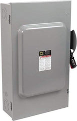 Square D - 200 Amp, 600 VAC/VDC, 3 Pole Fused Safety Switch - NEMA 1, 50 hp at 600 VAC, 50 hp at 600 VDC (Single Phase), 150 hp at 600 VAC, 50 hp at 600 VDC (Triple Phase), 3PST Contact Form - Industrial Tool & Supply