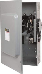 Square D - 200 Amp, 240 VAC, 250 VDC, 2 Pole Fused Safety Switch - NEMA 1, 15 hp at 240 VAC (Single Phase), 60 hp at 240 VAC, 40 hp at 250 VDC (Triple Phase), DPST Contact Form - Industrial Tool & Supply