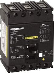 Square D - 50 Amp, 250 VDC, 600 VAC, 3 Pole, Panel Mount Molded Case Circuit Breaker - Thermal Magnetic Trip, 14 kA at 600 VAC Breaking Capacity, 12-1/0 (Aluminum), 14-1/0 (Copper) AWG, 4.13 Inch Deep x 6 Inch High x 4-1/2 Inch Long - Industrial Tool & Supply