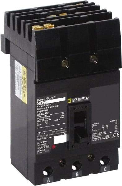 Square D - 200 Amp, 240 VAC, 2 Pole, Plug In Molded Case Circuit Breaker - Thermal Magnetic Trip, 65 kA at 240 VAC Breaking Capacity, 4 AWG - Industrial Tool & Supply