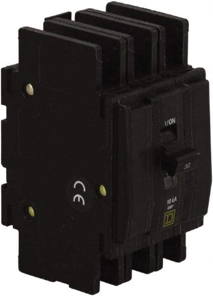 Square D - 15 Amp, 240 VAC, 3 Pole, Panel Mount Miniature Circuit Breaker - 14-2 AWG - Industrial Tool & Supply
