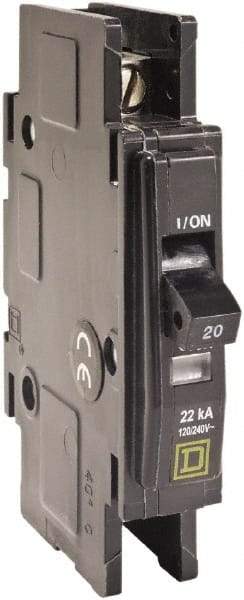 Square D - 20 Amp, 240 VAC, 1 Pole, Panel Mount Miniature Circuit Breaker - 14-2 AWG - Industrial Tool & Supply