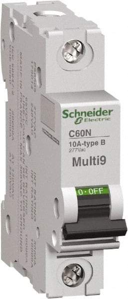 Schneider Electric - 16 Amp, 1 Pole, DIN Rail Mount Standard Circuit Breaker - Multiple Breaking Capacity Ratings, 14-4 (Copper) AWG, 3 Inch Deep x 3.19 Inch High x 0.71 Inch Wide - Industrial Tool & Supply