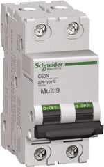 Schneider Electric - 15 Amp, 2 Pole, DIN Rail Mount Standard Circuit Breaker - Multiple Breaking Capacity Ratings, 14-4 (Copper) AWG, 3 Inch Deep x 3.19 Inch High x 1.42 Inch Wide - Industrial Tool & Supply