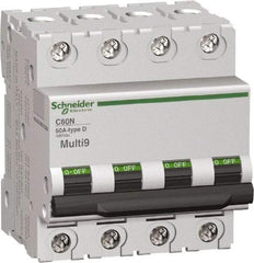 Schneider Electric - 16 Amp, 480Y/277 V, 4 Pole, DIN Rail Mount Miniature Circuit Breaker - Thermal Magnetic Trip - Industrial Tool & Supply
