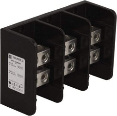 Square D - 3 Poles, 500 (Aluminium), 620 (Copper) Amp, Phenolic Power Distribution Block - 600 VAC, 2 Primary Connection - Industrial Tool & Supply