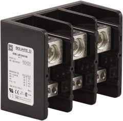 Square D - 3 Poles, 380 (Copper) Amp, Phenolic Power Distribution Block - 600 VAC, 1 Primary Connection - Industrial Tool & Supply