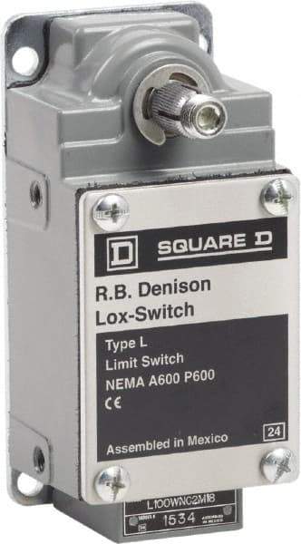 Square D - DPST, 2NC, 600 Volt Screw Terminal, Rotary Spring Return Actuator, General Purpose Limit Switch - 1, 2, 4, 12, 13 NEMA Rating, IP67 IPR Rating - Industrial Tool & Supply