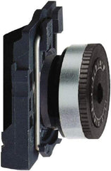 Schneider Electric - 22mm, White Markings, Selector Switch Head and Mounting Base - For Use with 6.35 mm Shaft Potentiometer - Industrial Tool & Supply