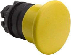 Schneider Electric - 22mm Mount Hole, Extended Mushroom Head, Pushbutton Switch Only - Round, Yellow Pushbutton, Nonilluminated, Momentary (MO) - Industrial Tool & Supply