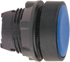 Schneider Electric - 22mm Mount Hole, Flush, Pushbutton Switch Only - Round, Blue Pushbutton, Nonilluminated, Momentary (MO) - Industrial Tool & Supply