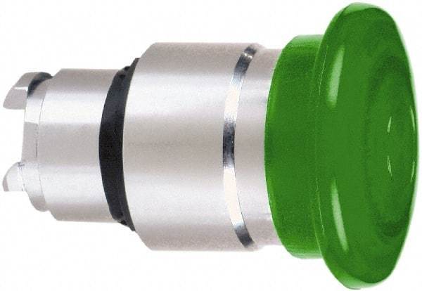 Schneider Electric - 22mm Mount Hole, Extended Mushroom Head, Pushbutton Switch Only - Round, Green Pushbutton, Nonilluminated, Momentary (MO) - Industrial Tool & Supply