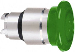 Schneider Electric - 22mm Mount Hole, Extended Mushroom Head, Pushbutton Switch Only - Round, Green Pushbutton, Nonilluminated, Momentary (MO) - Industrial Tool & Supply