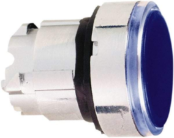 Schneider Electric - 22mm Mount Hole, Flush, Pushbutton Switch Only - Round, Blue Pushbutton, Nonilluminated, Momentary (MO) - Industrial Tool & Supply