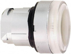 Schneider Electric - 22mm Mount Hole, Flush, Pushbutton Switch Only - Round, White Pushbutton, Illuminated, Momentary (MO) - Industrial Tool & Supply