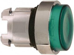 Schneider Electric - 22mm Mount Hole, Extended Straight, Pushbutton Switch Only - Round, Green Pushbutton, Nonilluminated, Momentary (MO) - Industrial Tool & Supply