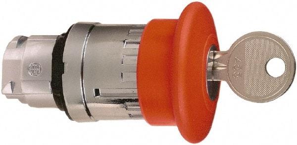 Schneider Electric - 22mm Mount Hole, Extended Mushroom Head, Pushbutton Switch Only - Round, Red Pushbutton, Maintained (MA), Momentary (MO) - Industrial Tool & Supply