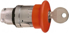 Schneider Electric - 22mm Mount Hole, Extended Mushroom Head, Pushbutton Switch Only - Round, Red Pushbutton, Maintained (MA), Momentary (MO) - Industrial Tool & Supply
