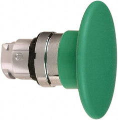 Schneider Electric - 22mm Mount Hole, Extended Mushroom Head, Pushbutton Switch Only - Round, Green Pushbutton, Nonilluminated, Momentary (MO) - Industrial Tool & Supply
