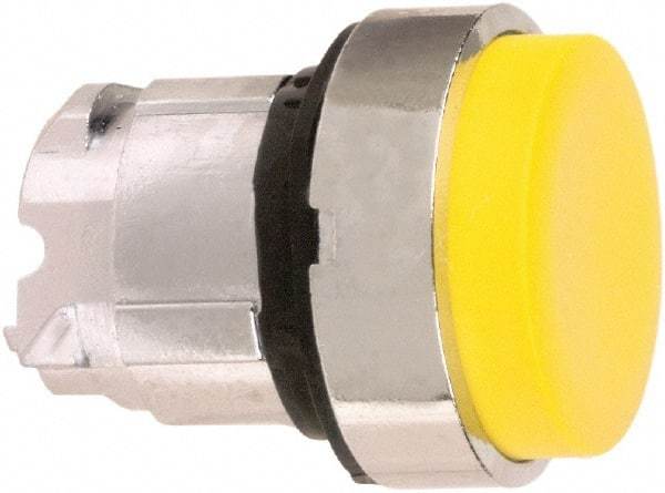 Schneider Electric - 22mm Mount Hole, Extended Straight, Pushbutton Switch Only - Round, Yellow Pushbutton, Nonilluminated, Momentary (MO) - Industrial Tool & Supply
