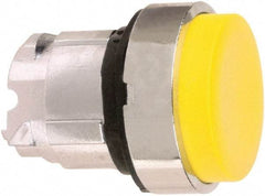 Schneider Electric - 22mm Mount Hole, Extended Straight, Pushbutton Switch Only - Round, Yellow Pushbutton, Nonilluminated, Momentary (MO) - Industrial Tool & Supply