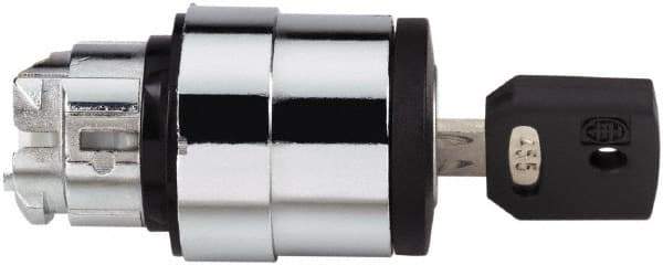 Schneider Electric - 22mm Mount Hole, 3 Position, Key Operated, Selector Switch - Black, Maintained (MA), Nonilluminated, Shock, Vibration and Water Resistant - Industrial Tool & Supply