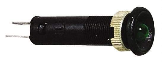 Schneider Electric - 24 V Green Lens LED Pilot Light - Quick Connect Tag Connector, 12mm Wide - Industrial Tool & Supply